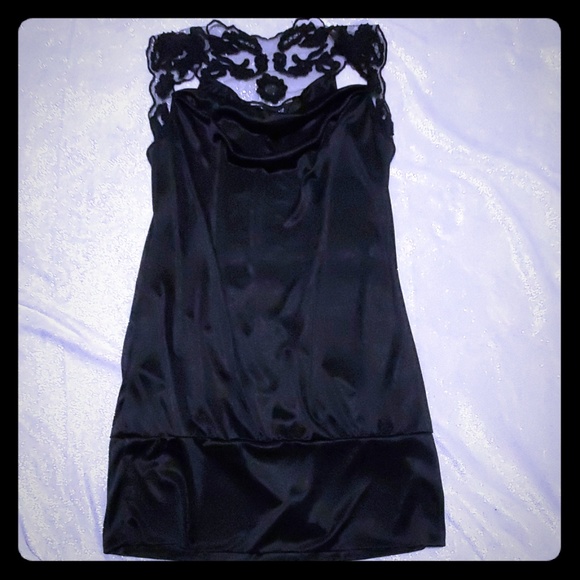 #57 Silky Black Streetwear LONG top/dress - Picture 1 of 4